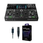 Denon DJ PRIME GO & SoundSwitch DMX Micro Interface - Portable DJ Set/Smart DJ Console with 2 Decks, WIFI Streaming & Ultra-Compact USB to DMX Interface