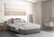 Talamo Italia - Lit double Nicole, Lit coffre avec revêtement en tissu, 100% Made in Italy, Ouverture frontale, adapté pour matelas 120x190 cm, Gris