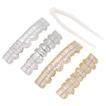 Teeth Set Hip Hop Teeth Grills Iced Out Teeth Decoration For Men Women(Golde GHB