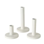 Boltze Malko 2026192 Lot de 3 bougeoirs en métal Blanc Décoration pour Table Commode, Chandeliers