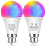 OHLUX Smart WiFi Light Bulbs B22 Bayonet 9 Watt LED Bulb Compatible with Alexa and Google Home (No Hub Required), RGB 2700K-6500K Dimmable Color Changing 80W Equivalent 2 Pack
