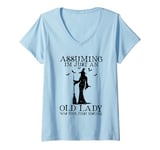 Womens Assuming I'm Just An Old Lady Was Your First Mistake Witch V-Neck T-Shirt