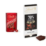 Lindt Lindor Milk Chocolate Truffles Box, 600g & EXCELLENCE Dark 70% Cocoa Chocolate Bar - 100 g