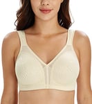 Lemorosy Soutien-Gorge Minimiseur Femme Grandes Tailles Confort Bonnets emboîtants sans Armatures Réducteur de Fort portrine Tous Les Jours Beige FR105C