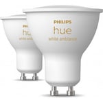 Philips Hue -LED-smartlampa, BT, White ambiance, GU10, 4,2 W, 2-pack