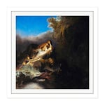 Rembrandt The Rape Of Proserpine Square Wooden Framed Wall Art Print Picture 16X16 Inch