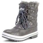 Polar Femmes Matelassé Court Canard Fourrure Doublée Boue Neige Hiver Bottes - GRL36 - AYC0024,36 EU,Gris Cuir