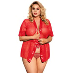 Robe De Chambre Femme Sexy,Plus Size Lingerie Sexy Femme Transparent Dentelle Garniture Sexe À Manches Courtes Mini Robe Sexy Sous-Vêtements De Nuit Lingerie Babydoll Natation Vêtements De Nuit Py