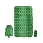SHOUTAOS Double Portable Mat Outdoor Camping Inflatable Mattress Ultralight Air Bed Tent Sleeping Pad Camp Moisture Proof Pad Camping Mat CLKMRY (Color : Green)