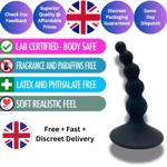 Silicone Anal Beads Butt Plug Black Adult Pleasure Suction Cup Dildo Sex Toy