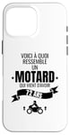 Coque pour iPhone 16 Pro Max idée cadeau pour un motard humour homme original 72 ans