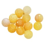 Lot de perles en agate mate de 4 mm - En pierre naturelle - En agate givrée - Pierre semi-précieuse - Pierres précieuses avec trou pour enfiler - Bijoux en perles - Jaune