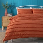 Habitat Cotton Tufted Stripe Orange Bedding Set - Single