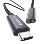 Câble d'extension USB C 2m USB 3.2(5 Gbps) Type C mâle vers femelle Extension de charge et synchronisation pour PSVR2 M2 MacBook Pro 2022 M1 Max Samsung Galaxy S23/S22 Note 20 Pixel 8 Gris