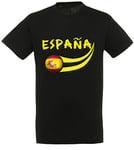 Supportershop Espagne t-Shirt Mixte Adulte, Noir, FR : XL (Taille Fabricant : XL)