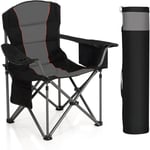 High Point Sports Chaise de Camping Pliante Portable Surdimensionnée Chaise d'extérieur Pliable Chaise de Camp 200 kg Noir