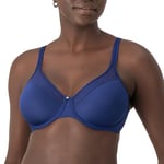 Bali Women's One Smooth U Ultra Light Underwired T-Shirt Bra Convertible Straps Full Coverage, Sheer, in The Navy, 40B