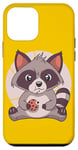 Coque pour iPhone 12 mini Style jaune raton laveur nourrit biscuits