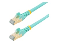 Startech.Com 7.5M Cat6a Ethernet Cable, 10 Gigabit Shielded Snagless Rj45 100W Poe Patch Cord, Cat 6A 10Gbe Stp Network Cable W/Strain Relief, Aqua, Fluke Tested/Ul Certified Wiring/Tia - Category 6A - 26Awg (6Aspat750cmaq) - Patch-Kabel - Rj-45 (Ha