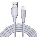 Câble USB vers USB-C 1.8M Gris,Câble d'alimentation Charge USB 2.0 3A Rapide Chargeur Power Delivery Samsung Ultra Doux,Solide et Flexible