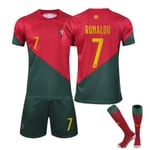 Fotbollskläder för barn Portugals landslagsuniform Ronaldo print på baksidan Children 28#