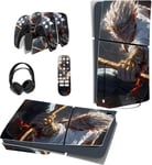 Autocollant Pour Ps5 Slim Console Standard Sticker Pour Ps5 Slim Disc Edition,Skin Accessoires Pour Ps5 Manette Pour Ps5 Télécommande&casque&station De Charge-Sauge Wukong