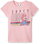 Nintendo Girls' Super Classic Vintage Throwback Mario Graphic Tee - Pink - M