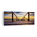 Impression sur Toile 100x40cm Tableaux Plage oc�an sable pont en bois