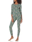 Amazon Essentials Ensemble de Pyjama en Coton Coupe Ajustée (Grande Taille Disponible) Femme, Noir Folklorique, XS