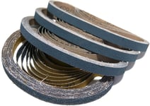 Lot de 40 bandes abrasives en oxyde de zirconium 40, 60, 80 et 120 pour machines Black and Decker 13 x 451 mm