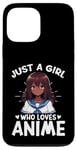 Coque pour iPhone 13 Pro Max Just a Girl Who Loves Anime Merch Afro-Américain Afro