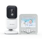 Dr.Care NeoView Babyphone Caméra Vidéo - Écran 2.8" 1500mAh, Surveillance Bébé, Audio Bidirectionnel, Vision Nocturne, VOX, Capteur de Température, Berceuses, Clip Ceinture