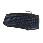 uRage Clavier Gaming Rétroéclairé (Clavier Gamer Silencieux, Rétroéclairage 7 Couleurs, Anti-Ghosting, Win-Lock, AZERTY, Filaire, Repose Poignet, 4 Touches Macro, 12 Touches Fonctions directes) Noir