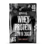 Warrior Whey Protein Powder – Up to 36g* of Protein Per Shake – Low Sugar, and Low Carbs – GMP Certified (Double Chocolate, 1kg)