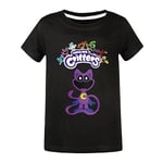 7-14 år barn pojkar flickor leende Critters CatNap T-shirt tryckt kortärmad sommar casual tee toppar T-shirt present[HK] Black 7-8 Years