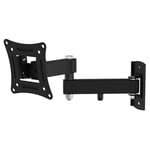 AVF EL104B-A Multi Position, Full Motion, Long Extension TV Wall Mount for 12 Inch to 25 Inch TV or Monitor, Black, Universal Wall Mounting Bracket, VESA 50x50 to 100x100, Easy to Install