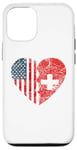 iPhone 12/12 Pro Swiss American Flags Heart | United States Switzerland Roots Case