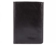 Big Skinny Men's RFID Blocking Tri-Fold Leather Slim Wallet, Holds Up to 25 Cards, Black