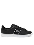 Lacoste Carnaby Leather Trainers - Black, Black, Size 9, Men