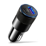 Auton FM-lähetin Bluetooth 5.0 Handsfree MP3-soitin PD Type-C Dual USB 3.1A Pikalaturi DC 12V-24V Audiovastaanotin