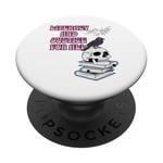 Bookworm skeleton and books. Literacy and justice PopSockets Adhesive PopGrip