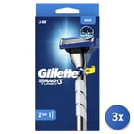 3x Gillette Rasoir Mach3 Turbo