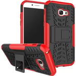 Coque Galaxy A5 2017 - PC et Silicone avec Support Antichoc Arrière Coque Samsung Galaxy A5 (2017) A520F 5.2" - Rouge