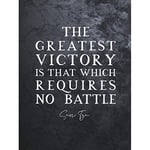 Artery8 Slate Inspiring Quote Sun Tzu Greatest Victory No Battle Large Wall Art Poster Print Thick Paper 18X24 Inch