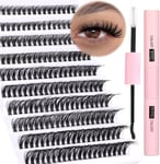 DIY Lash Extension Kit 200Pcs Lash Clusters with Bond and Seal Individual Lashes