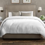 The Cotton Exchange Manchester 100% Cotton Double Size Duvet Cover Sets White, Percale Weave, 3pcs Double Bedding Set, Cool & Crisp, Lightweight & Breathable, Double Quilt Cover with Button Closure