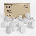 GY GU10 LED Bulbs Warm White 2700K 10W 930lm, Energy Saving High Lumen Light Bulbs 100W Halogen Light Bulb Equivalent,120° Wide Beam Non-dimmable, Pack of 12