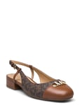 Perla Flex Toe Cap Flat Shoes Heels Pumps Sling Backs Brown Michael Kors