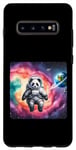 Coque pour Galaxy S10+ Astronaute Panda flottant dans l'espace avec nébuleuse. Suit Planet