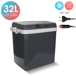 EINFEBEN Glacière Electrique Portable Gris Capacité 32L Connecteur 12/230V Refroidissement jusqu'à 18°C sous la température ambiante